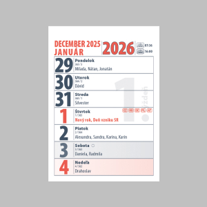 Stolový kalendár Minikalendár PG 2026