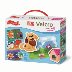 PEXI Velcro skladačky -Kde kto býva? (Who where lives?)