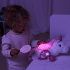 Nočná lampička s projekciou CLOUD B, Jednorožeč s krídlami - ružová/biela