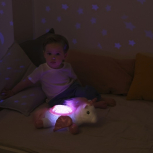Nočná lampička s projekciou CLOUD B, Jednorožeč s krídlami - ružová/biela