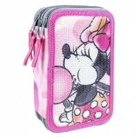 Školský peračník trojposchodový s náplňou Minnie