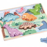 Drevené 3D puzzle - dinosaury