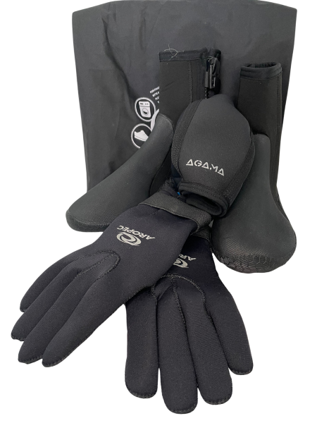Set pre otužilca Michigan neoprénové rukavice, topánky a čiapka + teplomer 